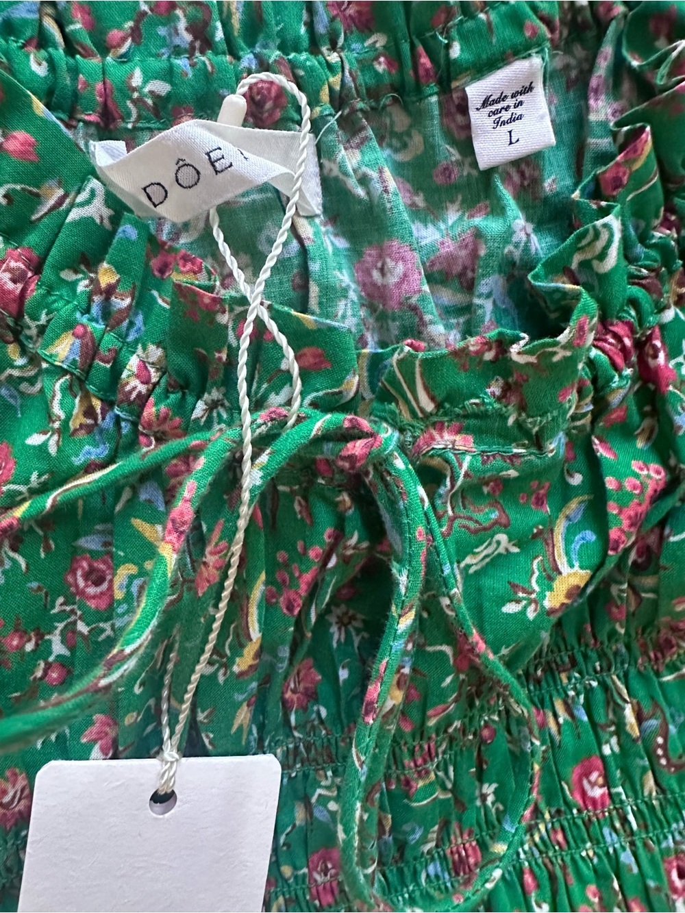 Doen Emmaretta in Emerald Jardin Du Chateau Size Large NWT (Slight Flaw) - Picture 8 of 13